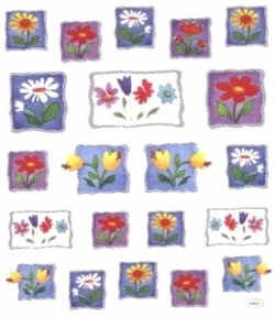 Sticker groß bunt opak, Blumen divers